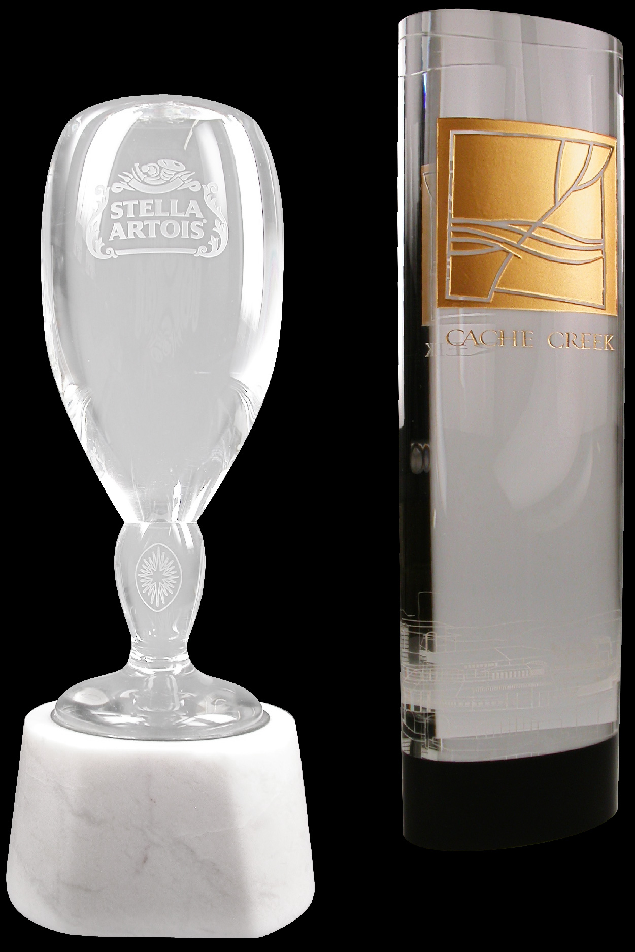 custom crystal corporate awards with color etching